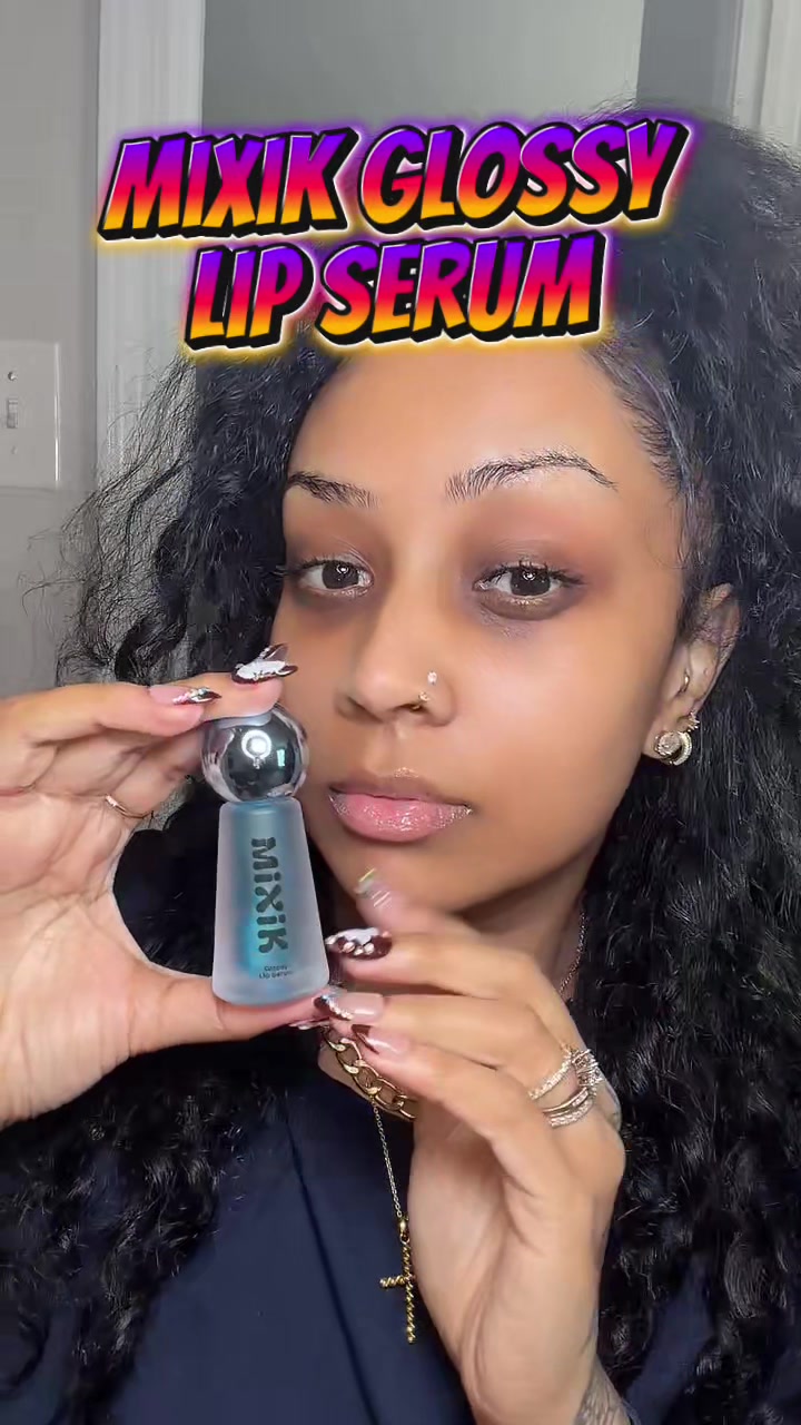 TikTok post by @life_choic3s for MIXIK SKIN. Caption reads: [...] plumps, and shines in one swipe 💋 @MIXIK....