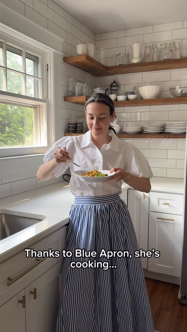 Instagram post by @carly for Blue Apron. Caption reads: My husband usually does the cooking in our house....