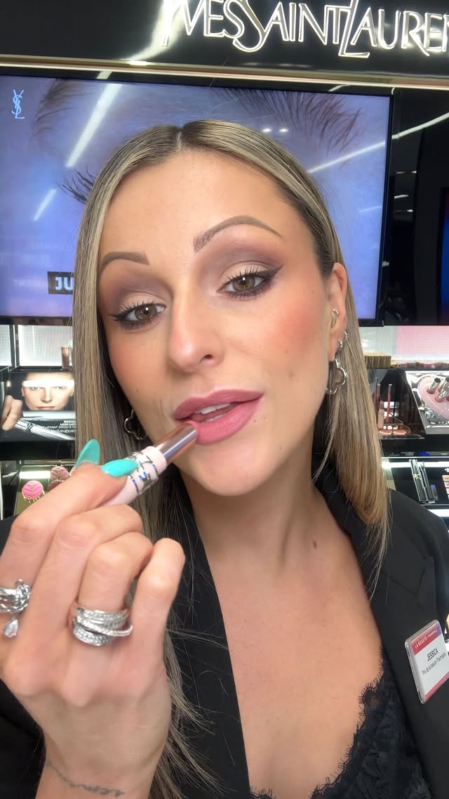 Instagram post by @muajessicawattier for Shoppers Drug Mart. Caption reads: Glossy lips are not it anymore 😏 This spring,....