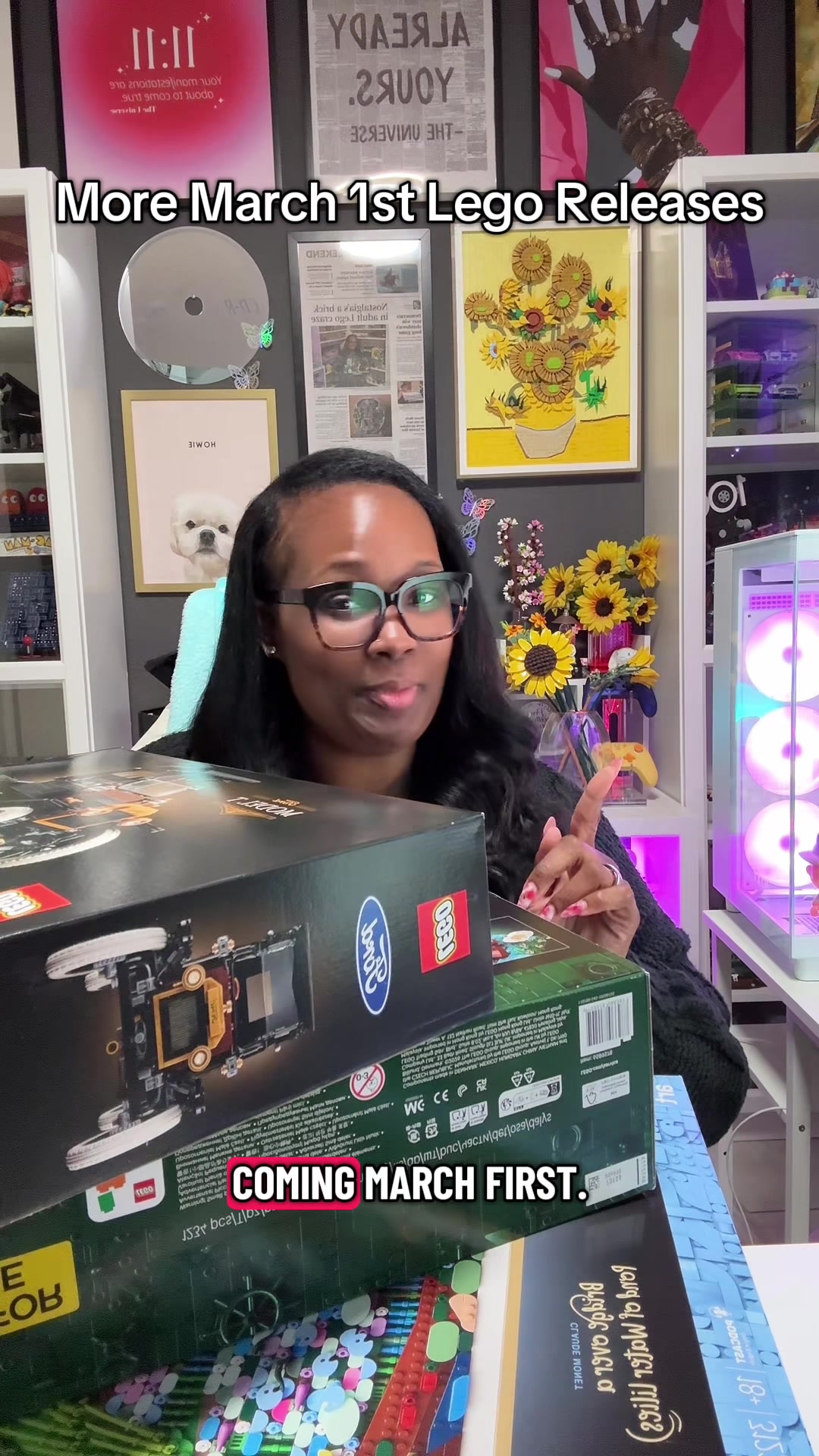 TikTok post by @saharasinterlude for LEGO. Caption reads: We have more March 1st Lego releases coming! 🎉....