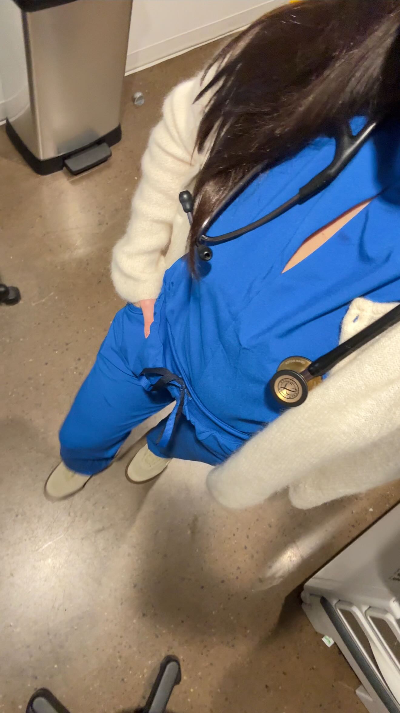 Instagram post by @noamraiter for Jaanuu. Caption reads: Me 🤝🏻 blue @jaanuu scrubs 🩵 #jaanuupartner.