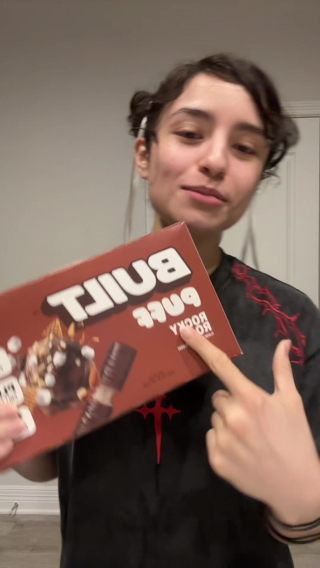 TikTok post by @adrianaw_b for BUILT Bar. Caption reads: 10/10 @BUILT.BAR rocky road ! #gymtok....