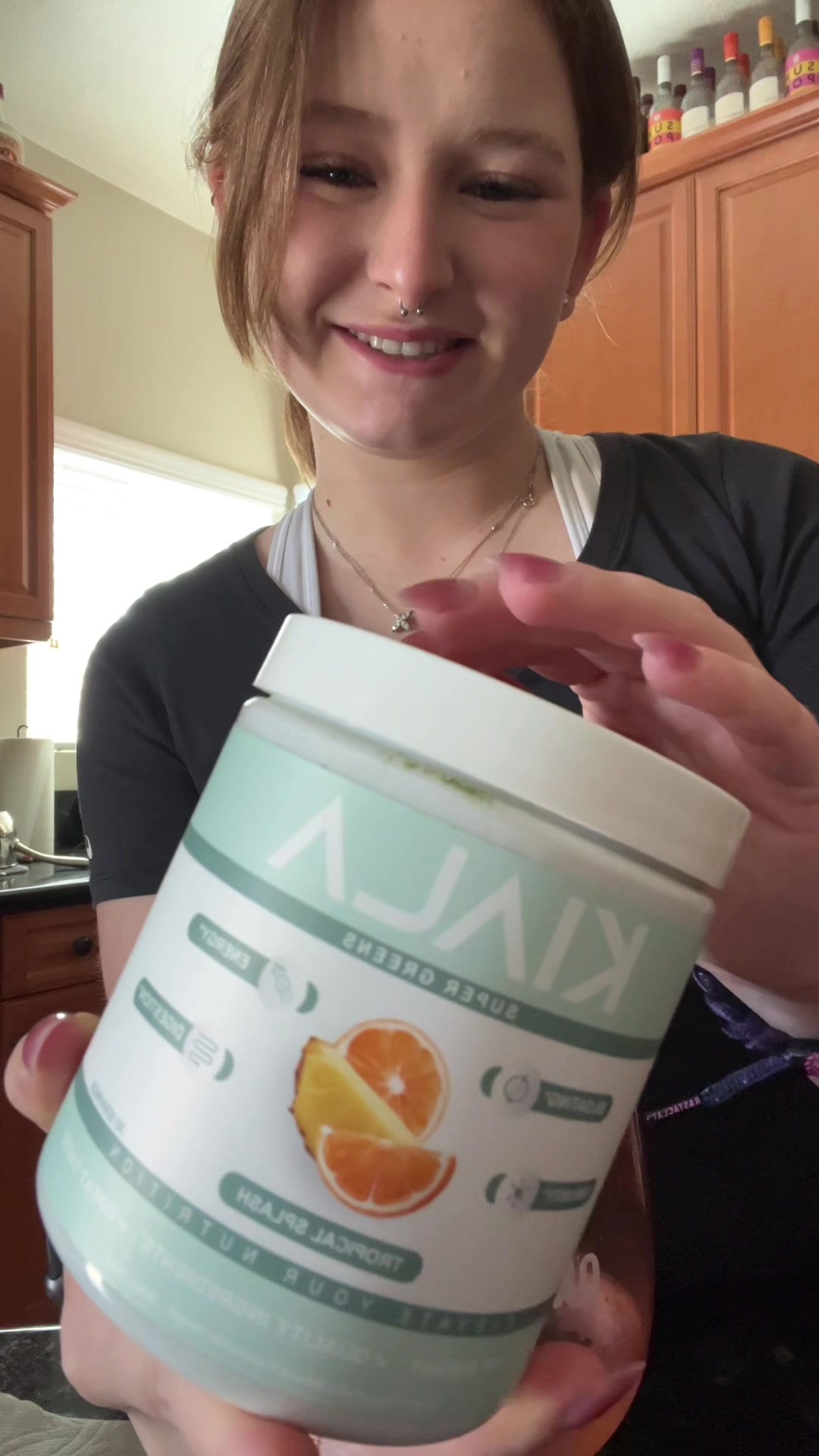 TikTok post by @carissa_asmr for KIALA NUTRITION. Caption reads: This is a big different from the content that I....