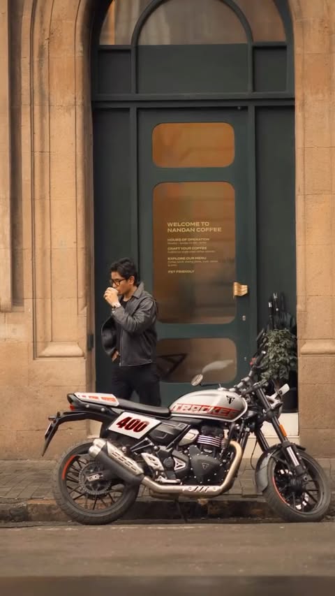 Instagram post by @theabhishekrathod for Triumph Motorcycles. Caption reads: Built for the open road and Sunday rides 🏍️ Own....