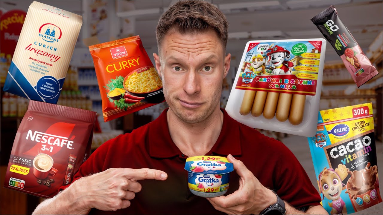 YouTube post by @Michal_Wrzosek for empik. Caption reads: 10 Worst Products That A Dietitian Will NEVER Buy❌.