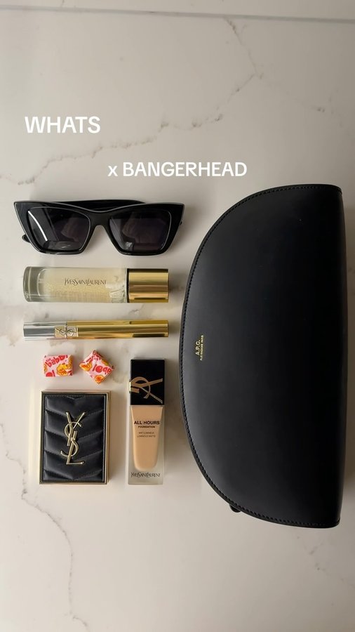Instagram post by @andreasteen for Bangerhead. Caption reads: [...] What’s in my bag?? FW edition with....