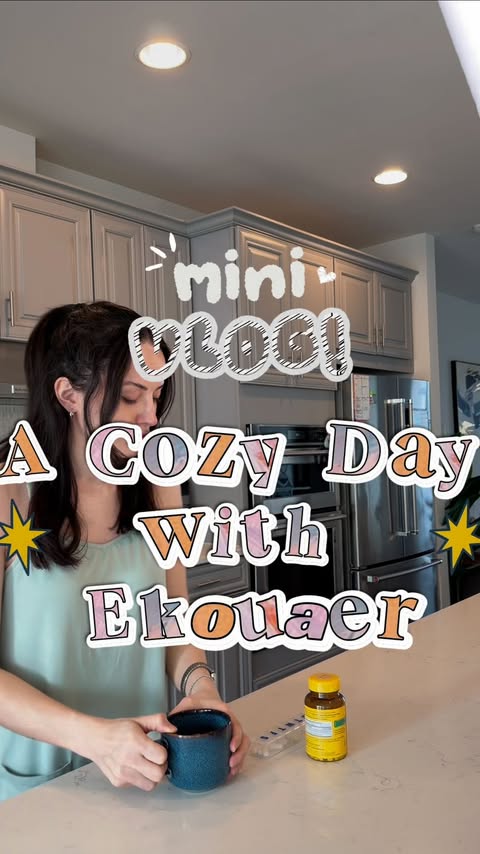 Instagram post by @merhabaamericaa for Ekouaer. Caption reads: A cozy day with @ekouaerofficial 💫 🎁 Get 20% OFF....
