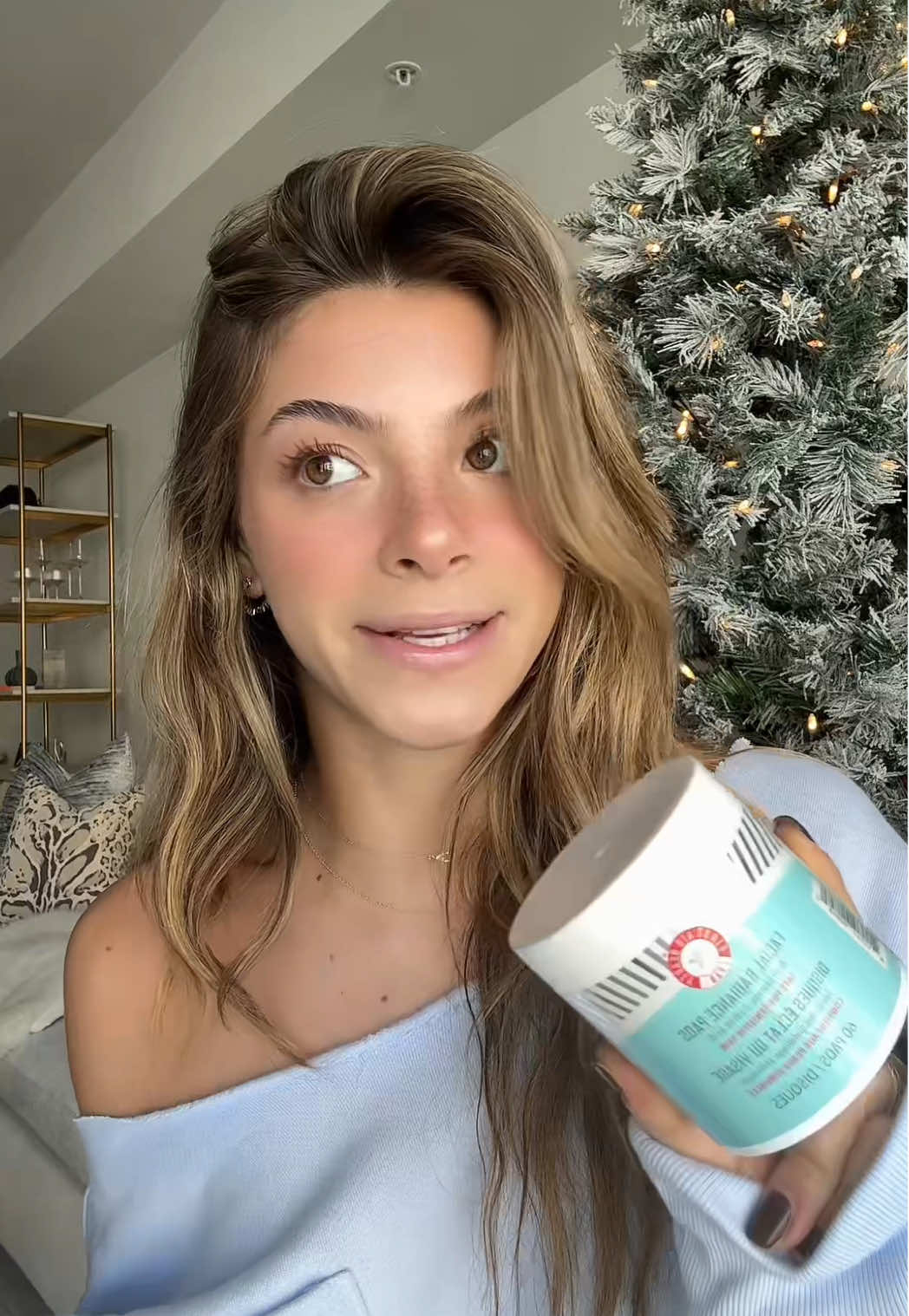 TikTok post by @miaamartinii for First Aid Beauty. Caption reads: [...] the gift of good skin days with @First Aid....