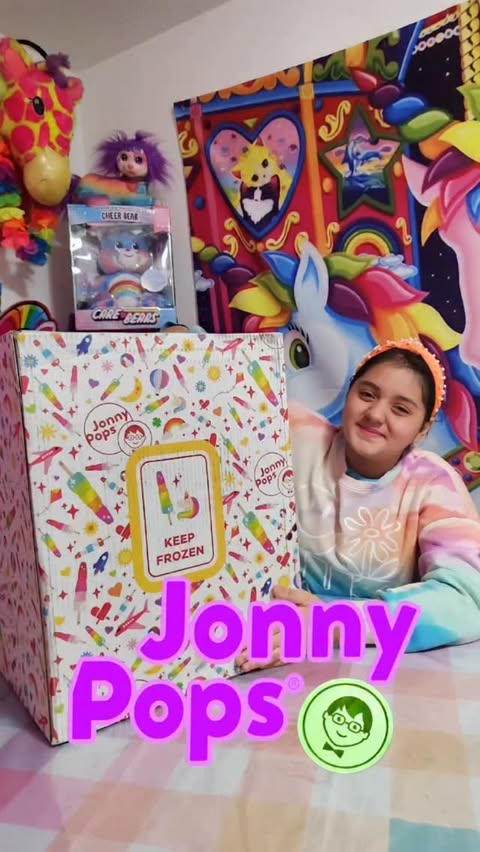 Instagram post by @therainbowfamilyfun for JonnyPops. Caption reads: Warning: major unicorn magic ahead 🦄✨🍭 We are....