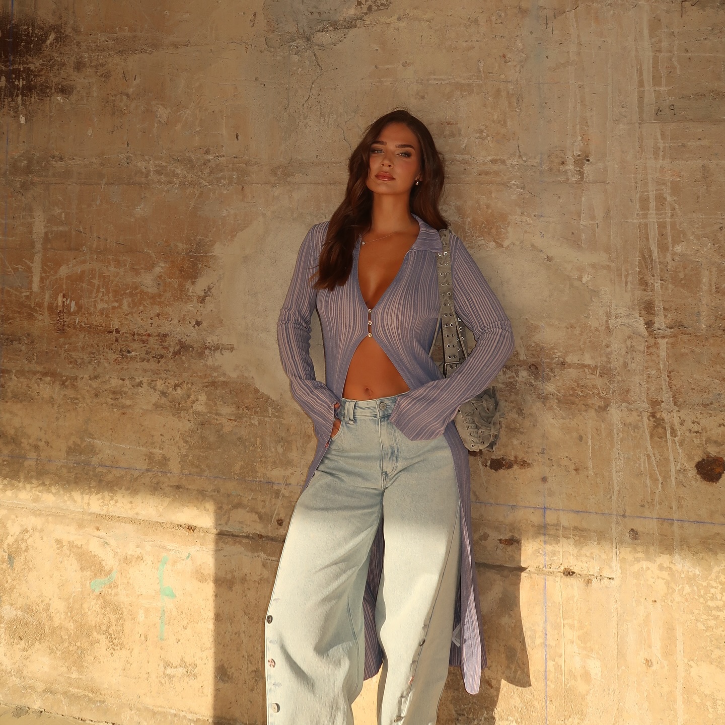 Instagram post by @lauraescanes for Desigual. Caption reads: @desigual + barcelona 💛
#publi.