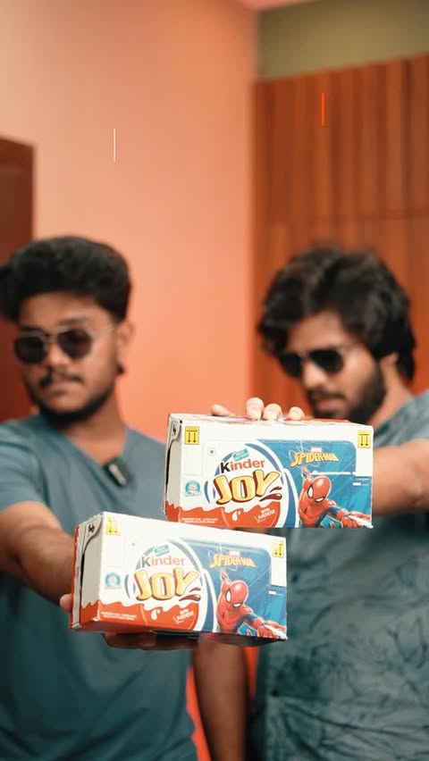 Instagram post by @techiewizardofficial for Kinder. Caption reads: Peak Male Content X SpiderMan Hunting #Kinderjoy....