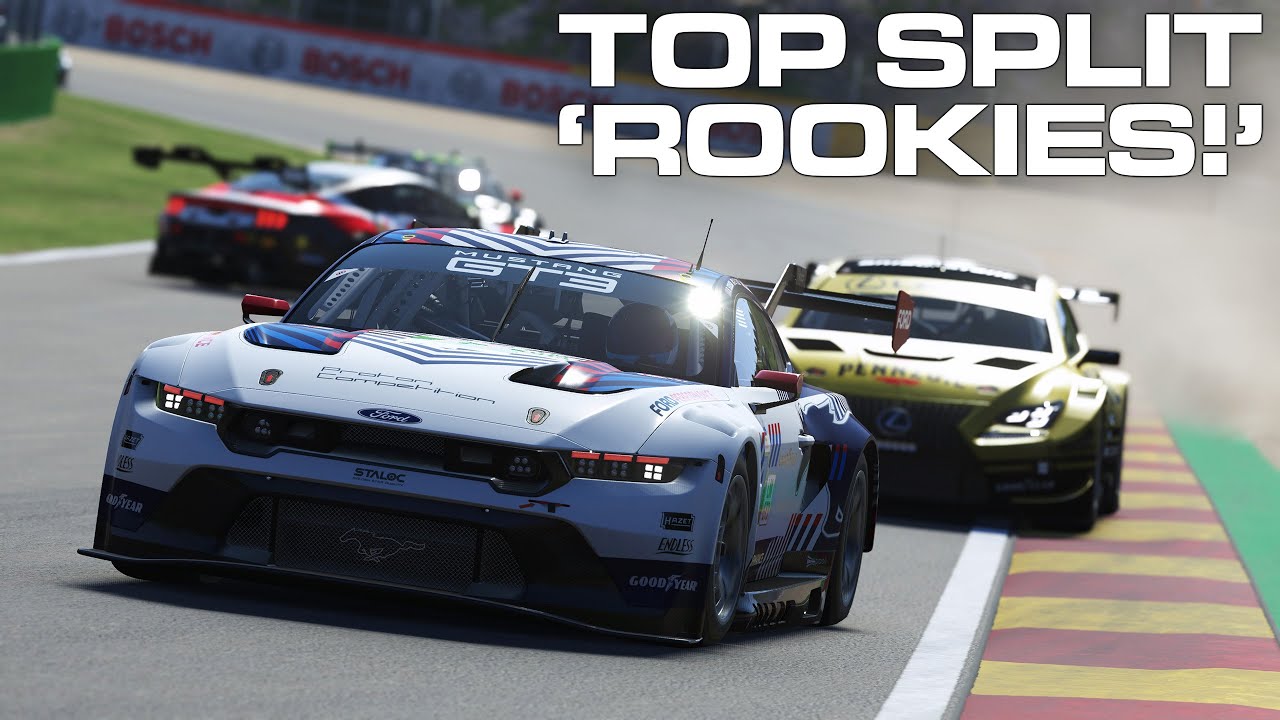 YouTube post by @davecamyt for SIMUCUBE. Caption reads: The LMU boys in the top split are fast! | LMGT3 at....