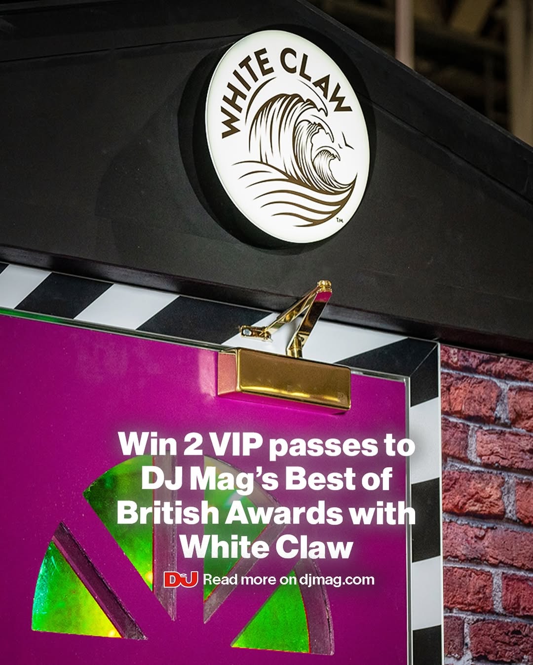 Instagram post by @djmagofficial for White Claw. Caption reads: *Competition closed, winner contacted*

DJ Mag has....