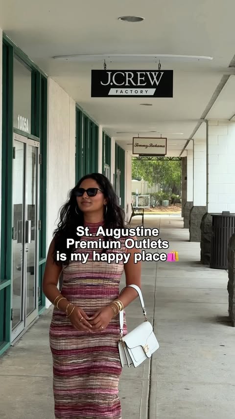 Instagram post by @littlemissrajvi for Premium Outlets. Caption reads: [...] A little day out at St. Augustine Premium....