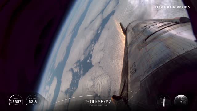 Instagram post by @spacex_spacenews for SpaceX. Caption reads: Starship reentry! Credit @spacex

#spacex #space....