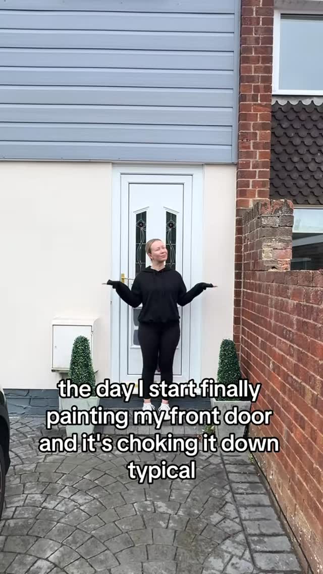 Instagram post by @hollykmetcalfe for Rust-Oleum. Caption reads: The Front of House Glow-Up continues — and the....