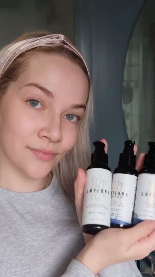 Instagram post by @phoeberosemua for Amperna. Caption reads: [...] if you’re new to skincare! 

I’ve used....