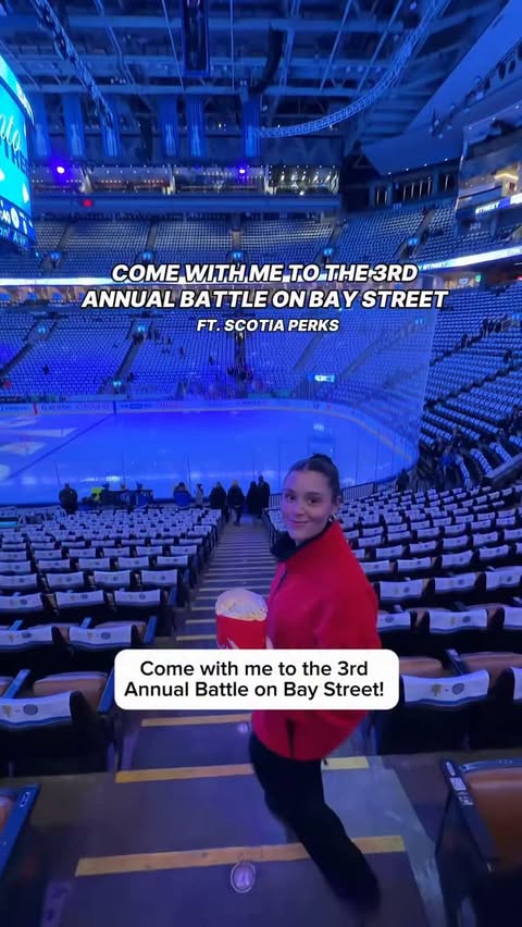 Instagram post by @natdoumkos for Scotiabank. Caption reads: [...] annual Battle on Bay Street with....