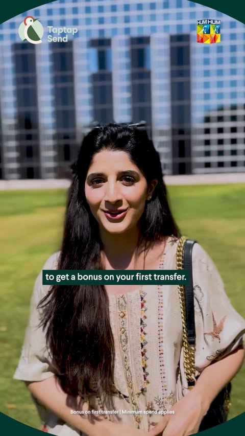 Instagram post by @humtvpakistanofficial for Taptap Send. Caption reads: Sending money home with Taptap Send is simple,....