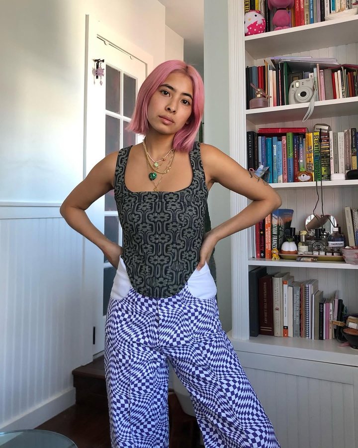 Instagram post by @himichelleli for Lisa Says Gah. Caption reads: all! kinds! of! patterns! @lisasaysgah 🧃....