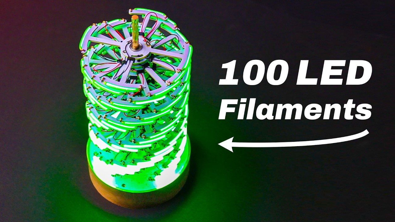 YouTube post by @NickElectronics for PCBWay3D. Caption reads: I built a light that transforms its shape.
