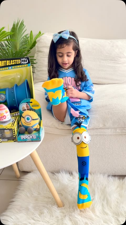 Instagram post by an influencer for Just Play. Caption reads: [...] #ad #minionau #moosetoys #justplayproducts....