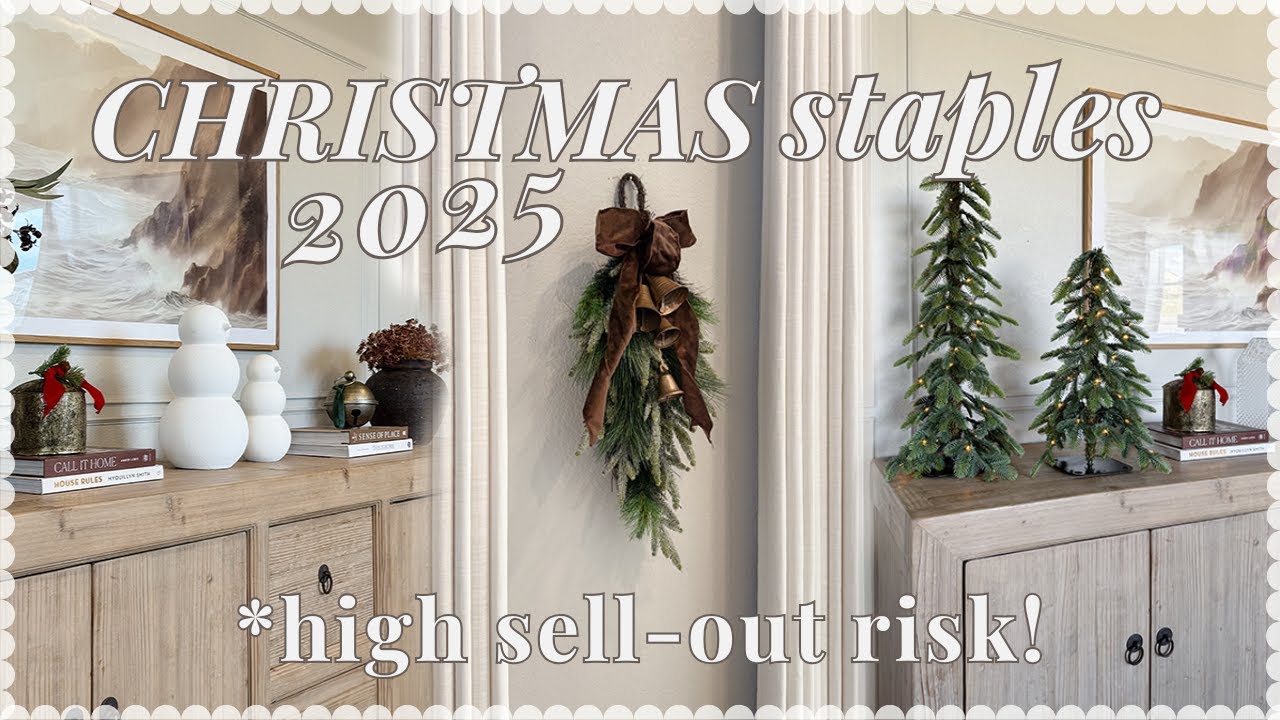 YouTube post by @kenziemac for Hobby Lobby. Caption reads: CHRISTMAS STAPLES 2025! get these now before they....