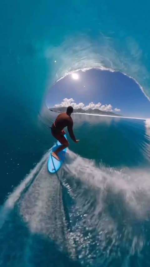 Instagram post by @tim_bonython_swellchasers for GoPro. Caption reads: [...] • @terevadavid A Magic Morning Ride @gopro....