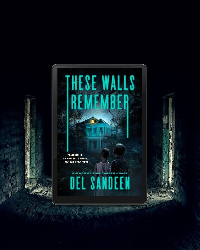 Instagram post by @michellegodardricher for Berkley Publishing Group. Caption reads: 🏚️These Walls Remember by Del Sandeen Pub Date:....