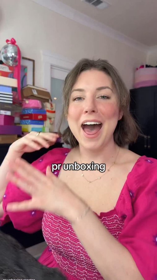 Instagram post by @reagan.baylee for Function of Beauty. Caption reads: let’s unbox some PR 📦💖🧚‍♀️⭐️ thank you to all....