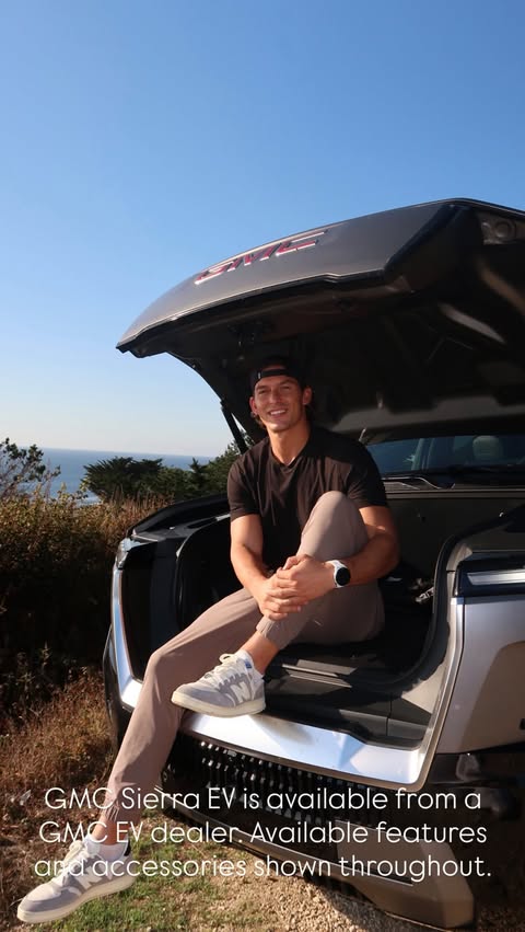 Instagram post by @tannercourtad for GMC. Caption reads: [...] up the California coast my whole life and....