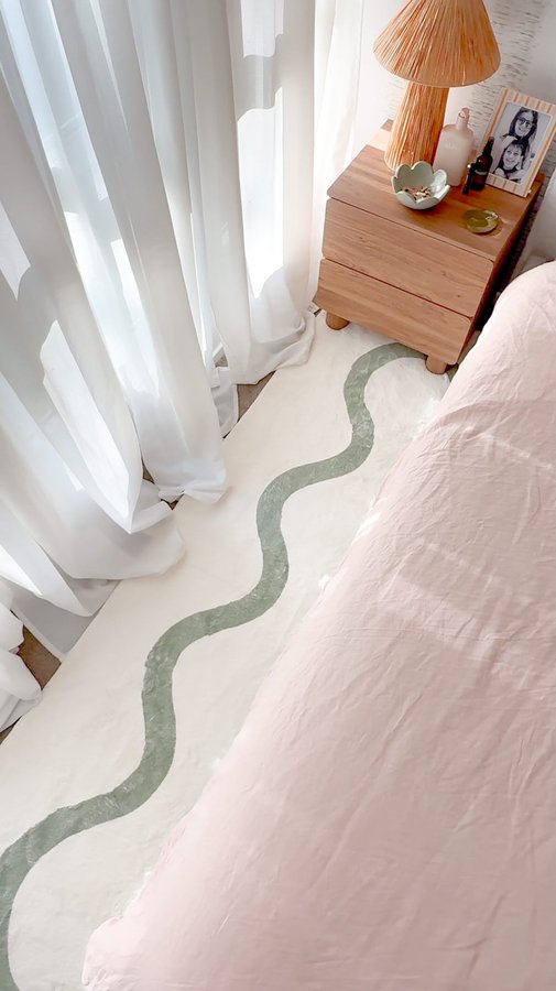 Instagram post by @thestylingdiarieswithtash for Miss Amara. Caption reads: Rug refresh ✨ I love walking into my room and....