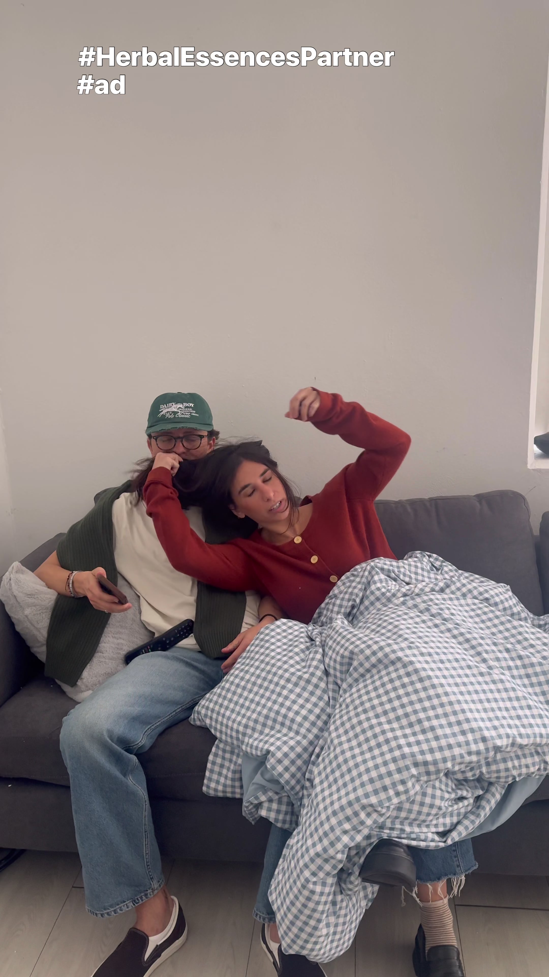 TikTok post by @ladyefron for Herbal Essences. Caption reads: Gotcha! You just got scent trapped. #ad....