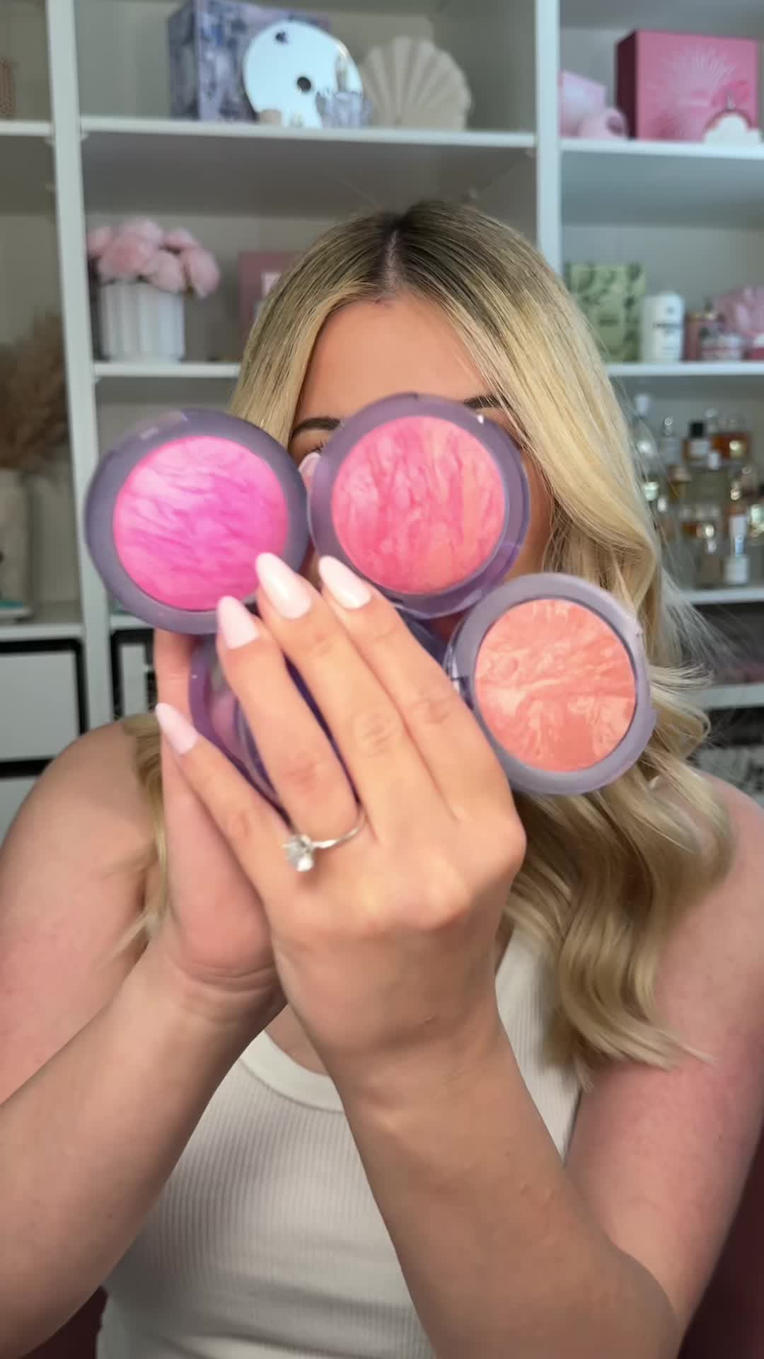 TikTok post by @brooklynkayemakeup for Kosas. Caption reads: @Kosas blush comparisons 🩷 #blush [...].