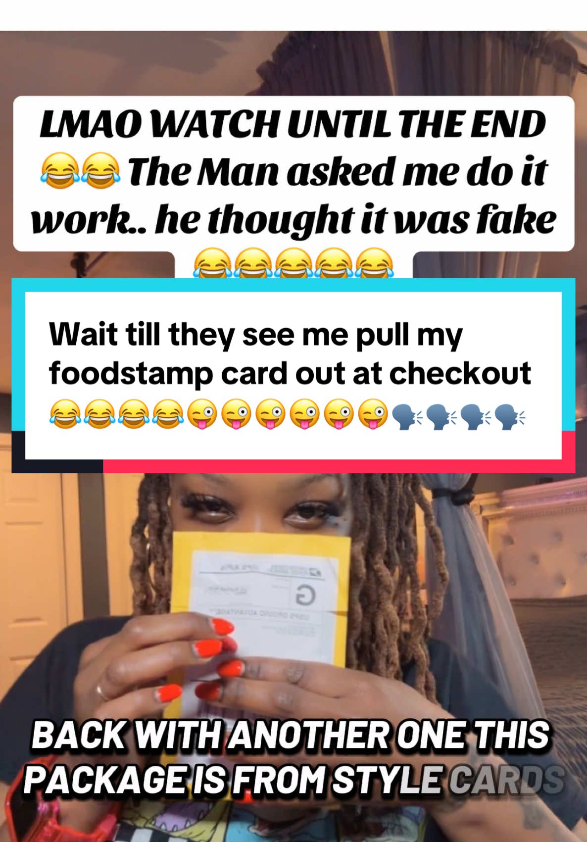 TikTok post by @qualitykee for Styled Cards. Caption reads: [...] #tiktokshop #cards #content #fyp @Styled....