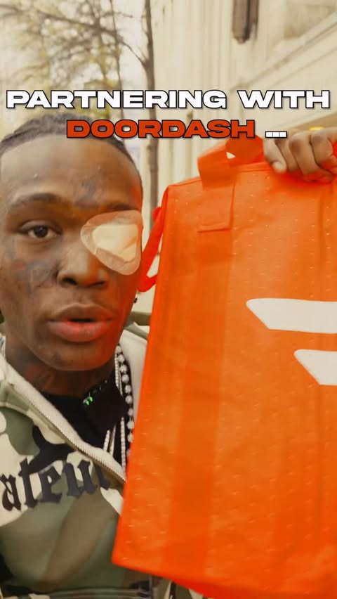 Instagram post by @2kbaby for DoorDash. Caption reads: Partnering with DoorDash today to give back this....