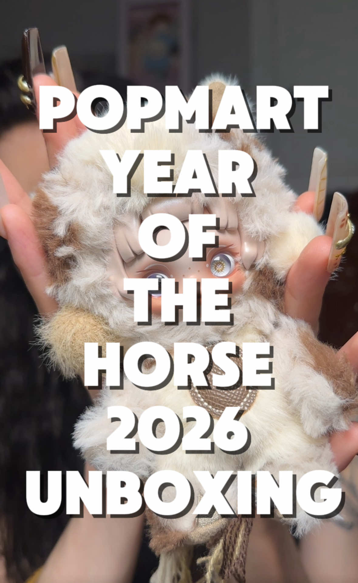 TikTok post by @piminxp for Pop Mart. Caption reads: [...] set,I still need a secret though 😫 |....