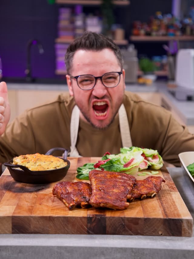 Instagram post by @sortedfood for Harvester. Caption reads: [...] from our Ultimate Grill Battle with....