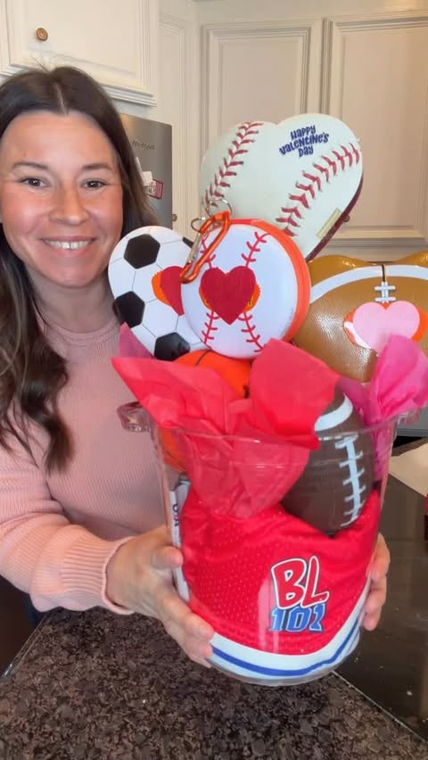 Instagram post by @makingfrugalfun for Baseball Lifestyle 101. Caption reads: Valentine’s Day, but make it baseball ⚾️💙 #AD I....