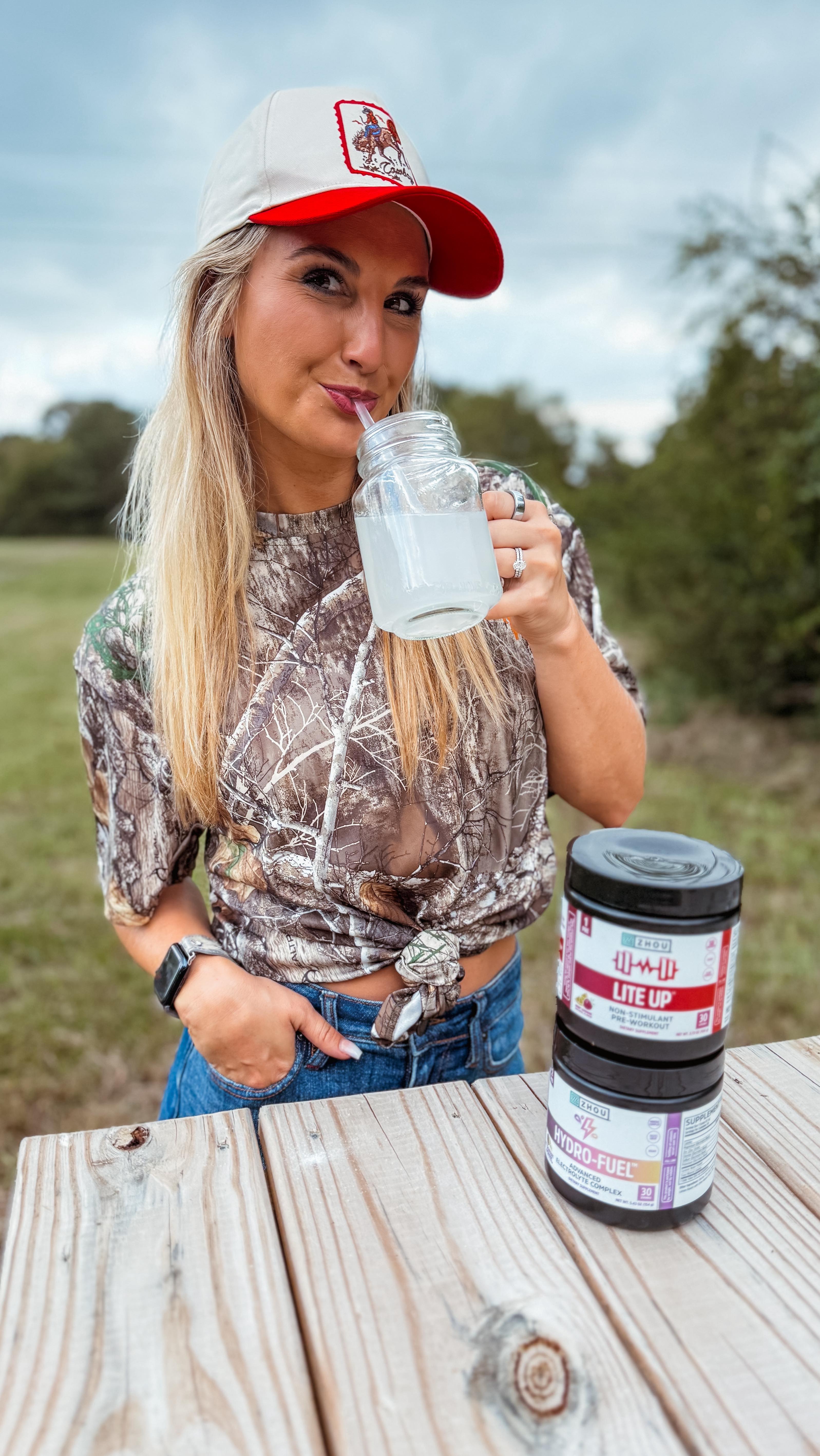 Instagram post by @ambermiller9 for Zhou Nutrition. Caption reads: ‘Cause we do things a lil different ‘round here ✨....