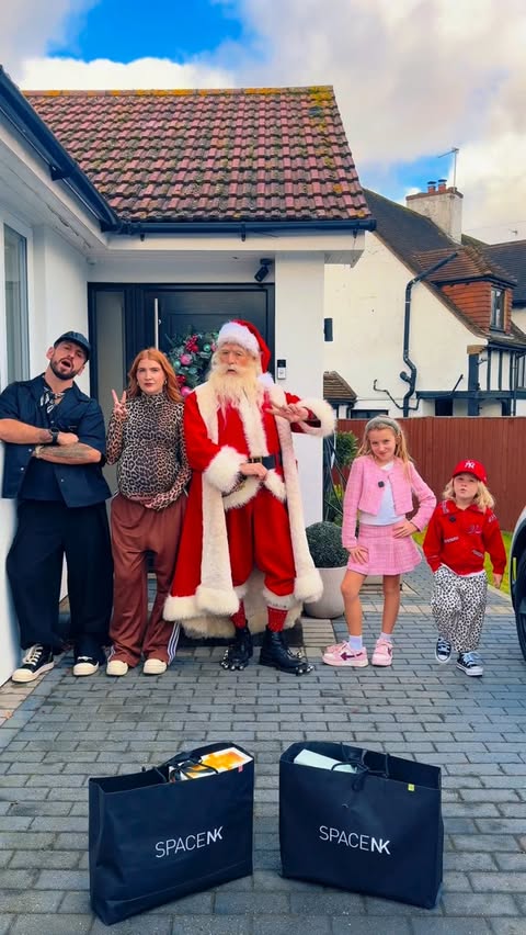 Instagram post by @theldnfamily for Space NK. Caption reads: Santa is sleighing this dance trend 🎅 thank you....