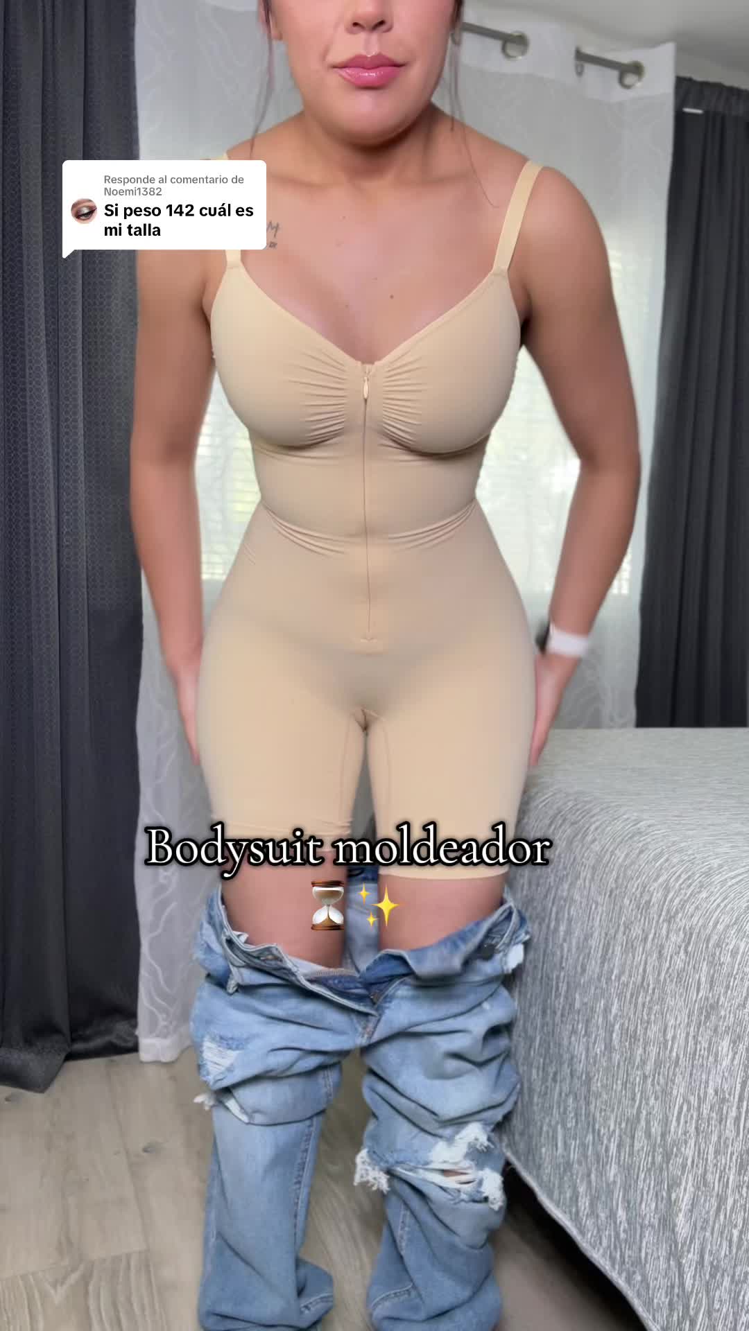 TikTok post by @blanca7902 for Shaperx. Caption reads: [...] #bodysuit #bodysuitshapewear @SHAPERX.