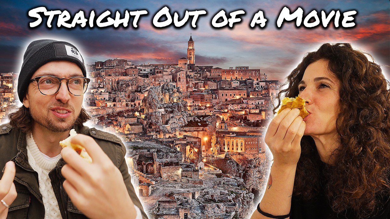 YouTube post by @PastaGrammar for Lingopie. Caption reads: Christmas In Matera Is Something Else.