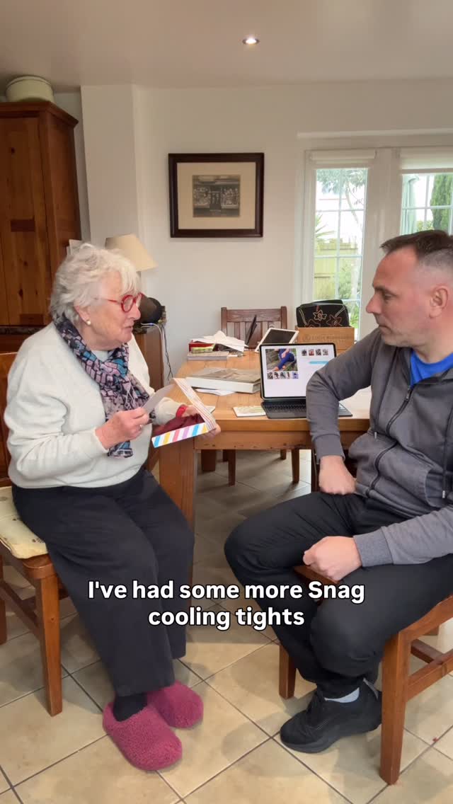 Instagram post by @vivthecarer for Snag. Caption reads: Cooling? The @snagtights are great for keeping you....
