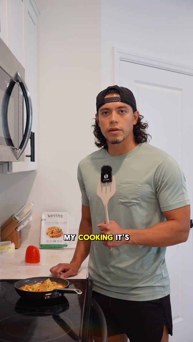 Instagram post by @coachjohnnoel for Kevins Natural Foods. Caption reads: Out of all the Kevin’s entrees I’ve tried, and....