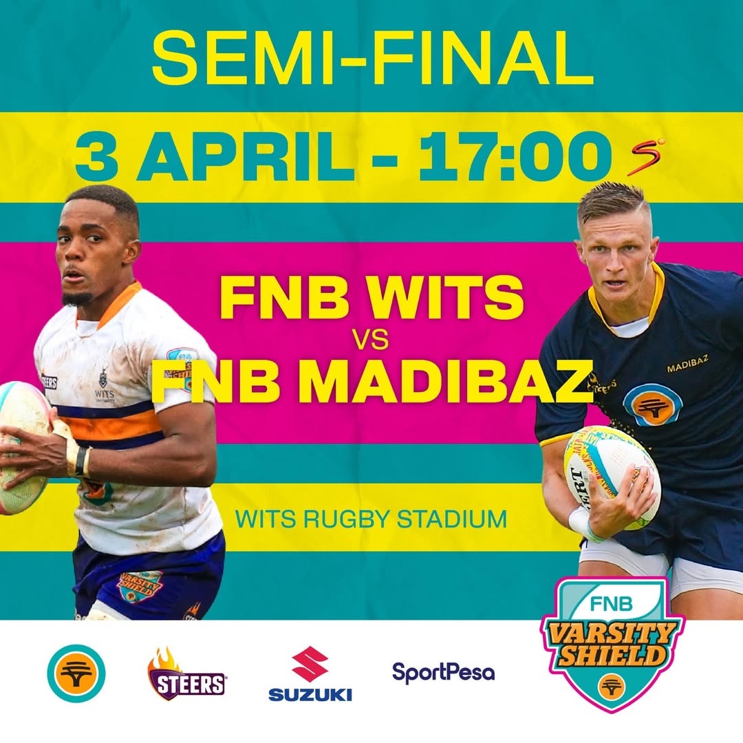 Instagram post by @varsityshield for FNB SA. Caption reads: 💥 Semi-final alert! A place in the final and a....
