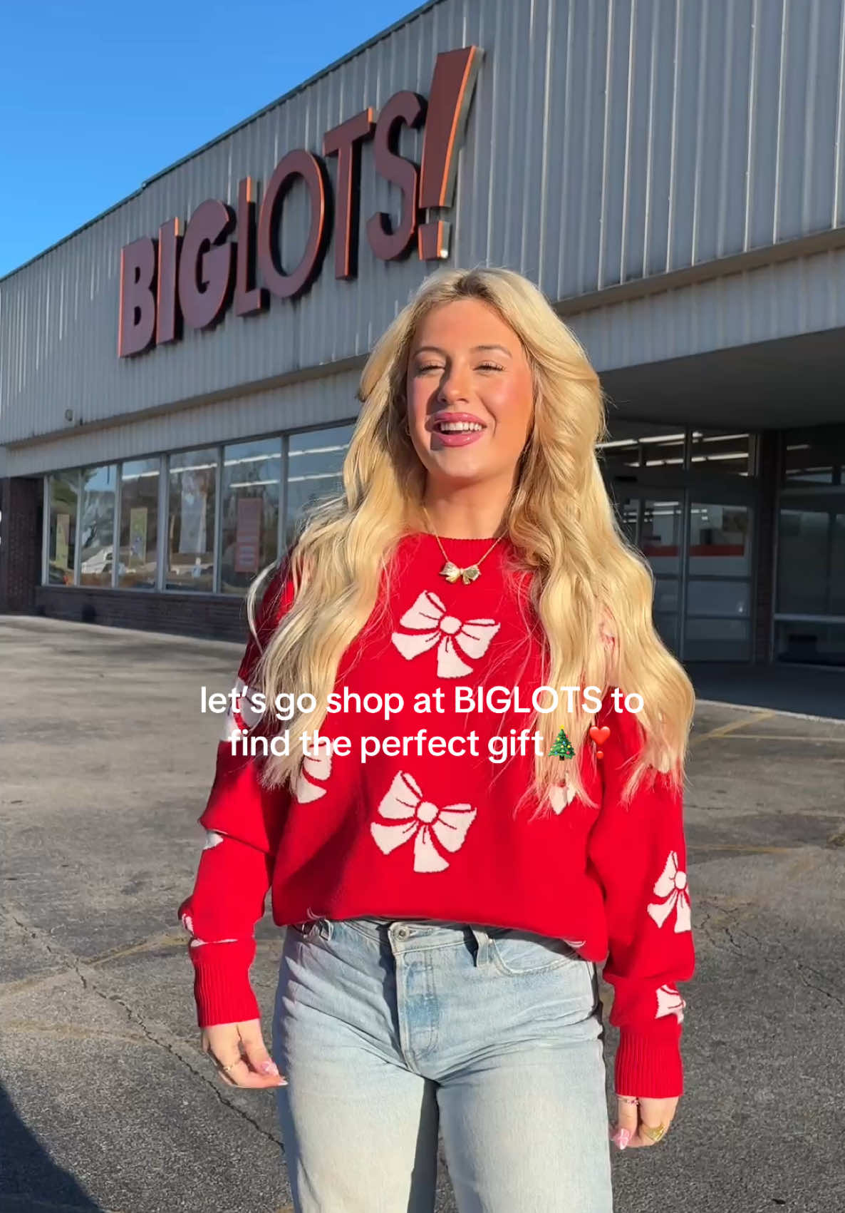 TikTok post by @b_woodard for biglots. Caption reads: #ad @Big Lots made my holiday shopping this season....