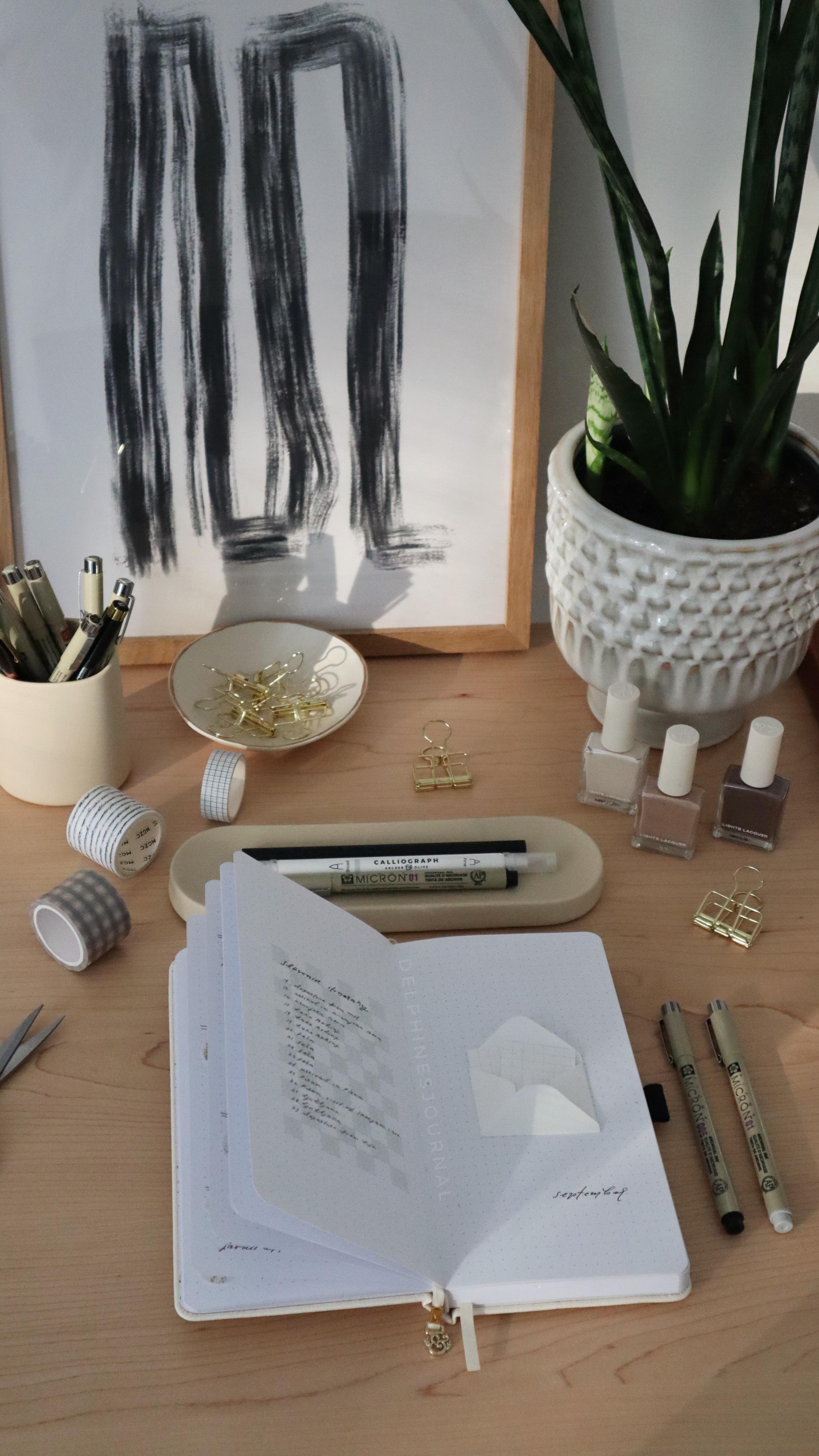 Instagram post by @delphinesjournal for Opposite Wall. Caption reads: Trying something new for September ✉️ It feels....