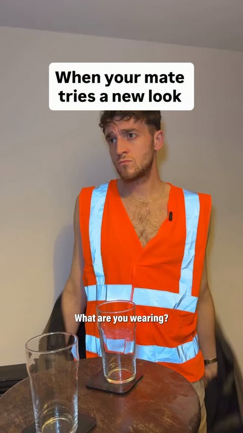 Instagram post by @davedurkan for Jägermeister. Caption reads: 🦺🩳👷‍♂️Practical and also......orange #AD....