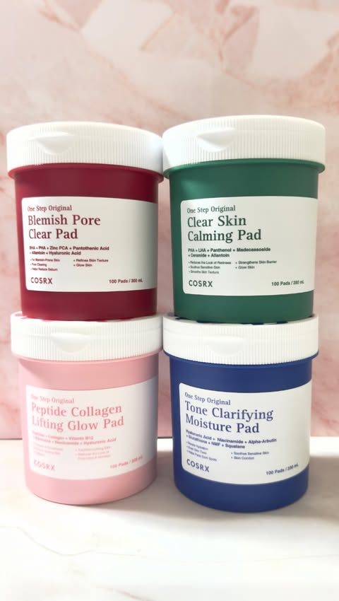 Instagram post by @dakotashawne for COSRX. Caption reads: COSRX One Step Original Toner Pads [...].